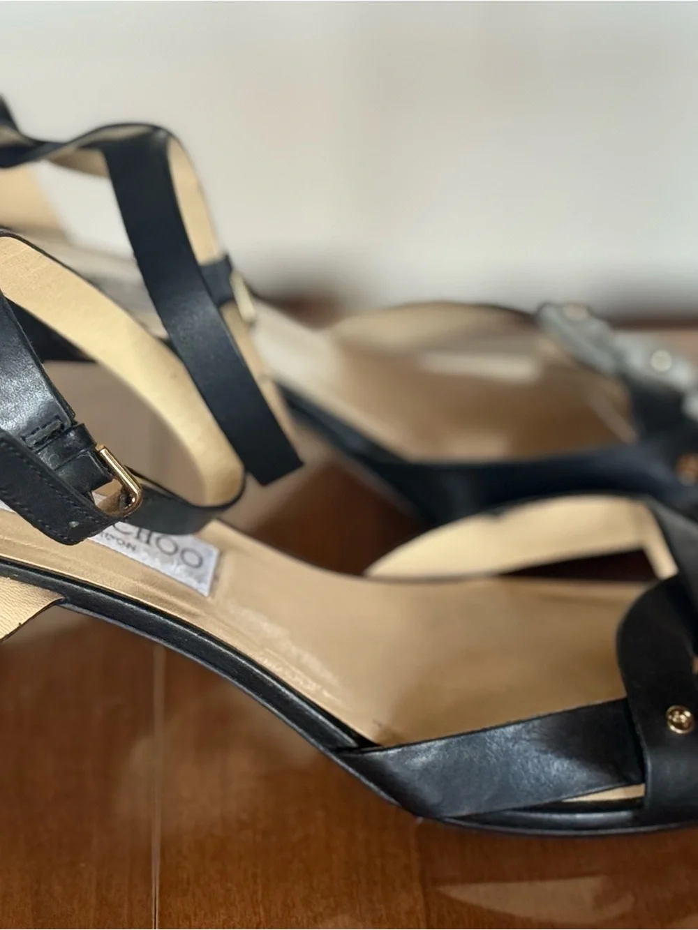 Jimmy Choo Heloise Black Leather Platform Sandals — Size 41.5 (US 10.5)